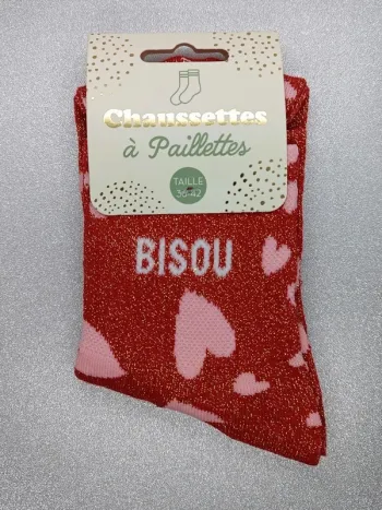 Chaussette à paillettes message