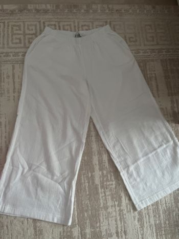 pantalon en lin blanc