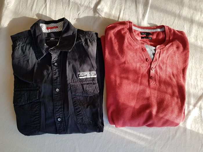 Ensemble homme Celio taille M chemisette + pull