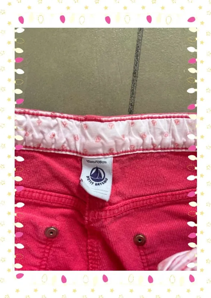 Jean slim rose petit bateau enfant fille taille 10 ans - photo numéro 3