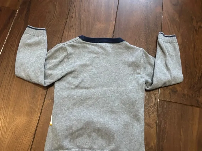 Pull garçon gris chiné en coton garçon motif tête de tigre Sergent major 5ans - photo numéro 3
