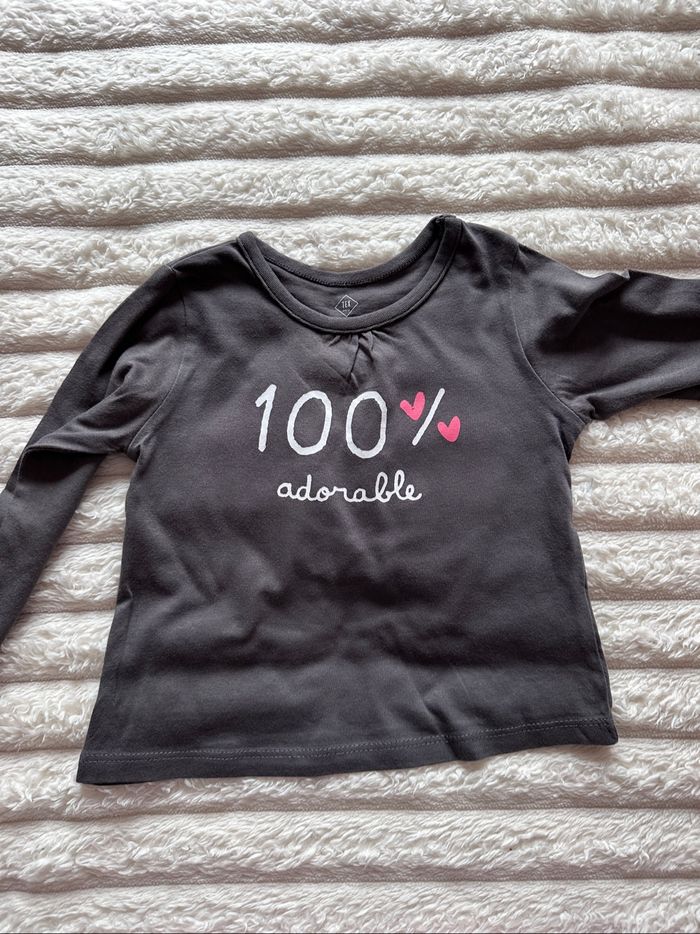 Lot 2 tshirts manches longues 9 mois - photo numéro 3