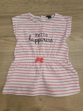 Robe rose et blanche - 1 an - kiabi