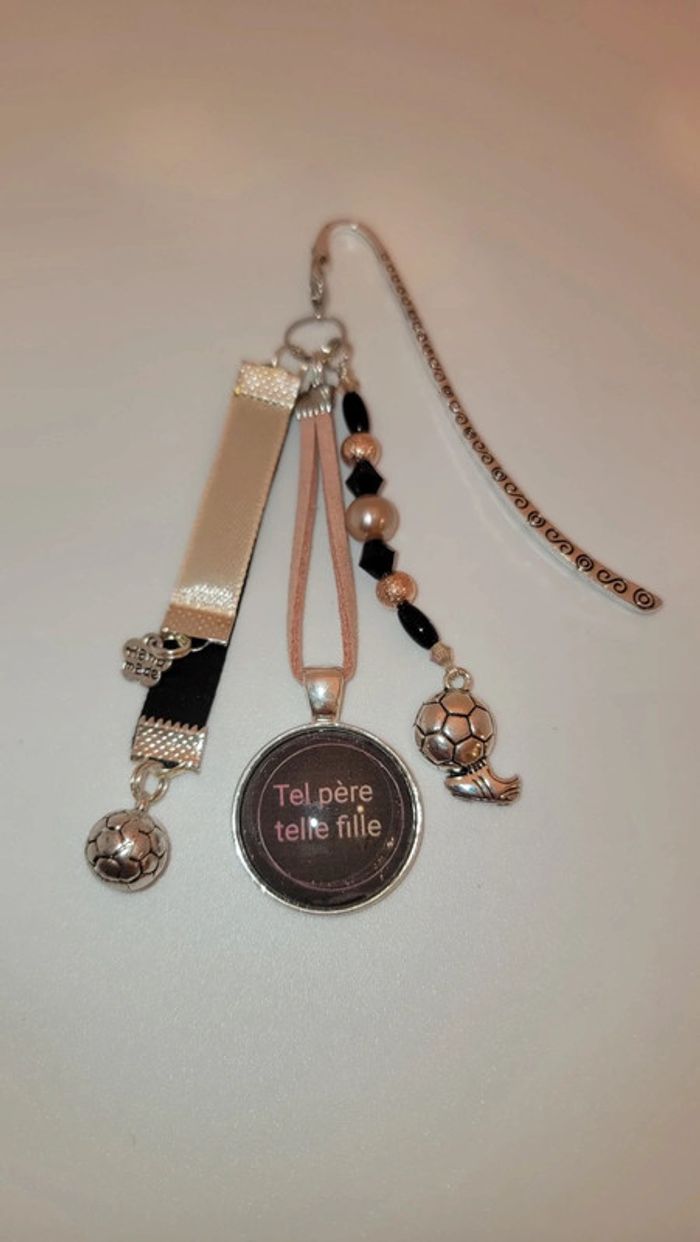 Cadeau ma fille, bijoux de sac ou marque page " tel père, telle fille"