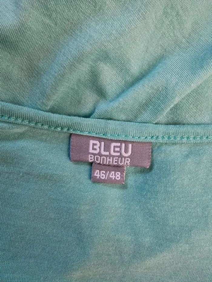 T-Shirt menthe - Bleu bonheur taille 46/48 💎 - photo numéro 4