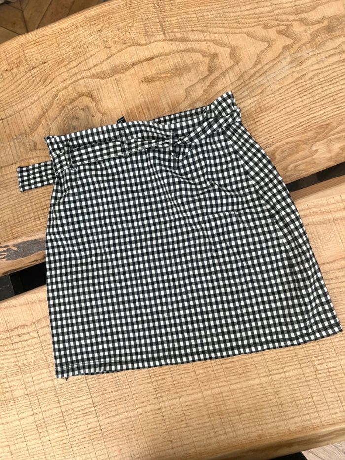 Jupe kiabi 14 ans été noire et blanche à carreaux vichy - photo numéro 3