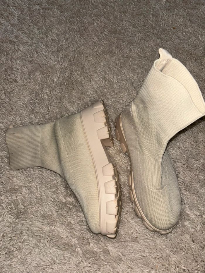 Botte chaussette beige - photo numéro 4