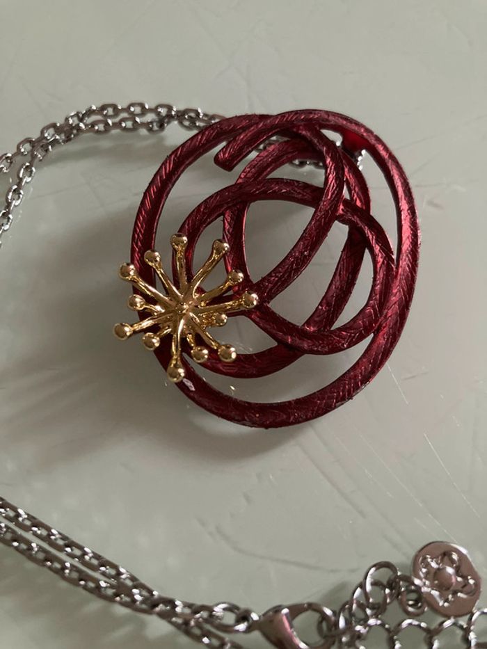 Collier rouge et or - photo numéro 3