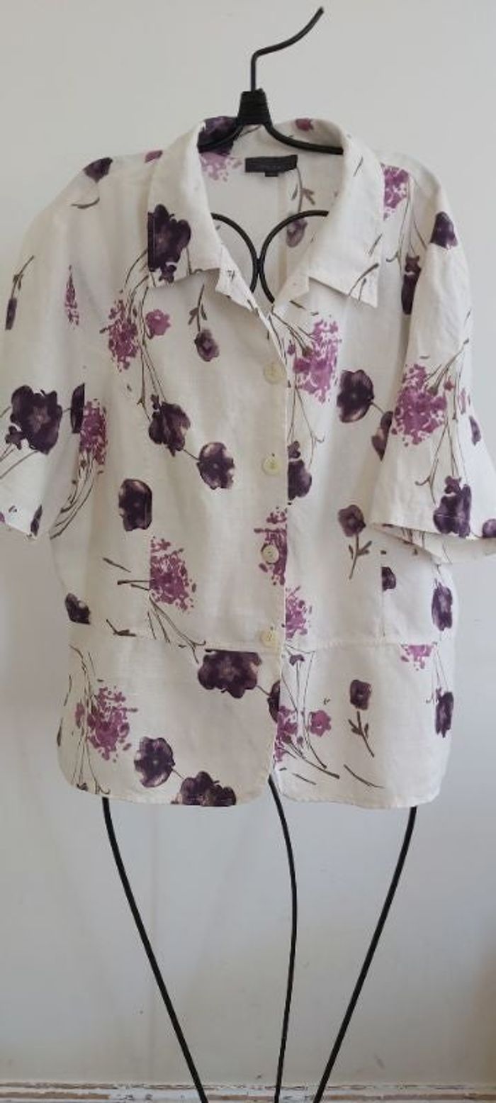 Veste chemisier motifs fleuries