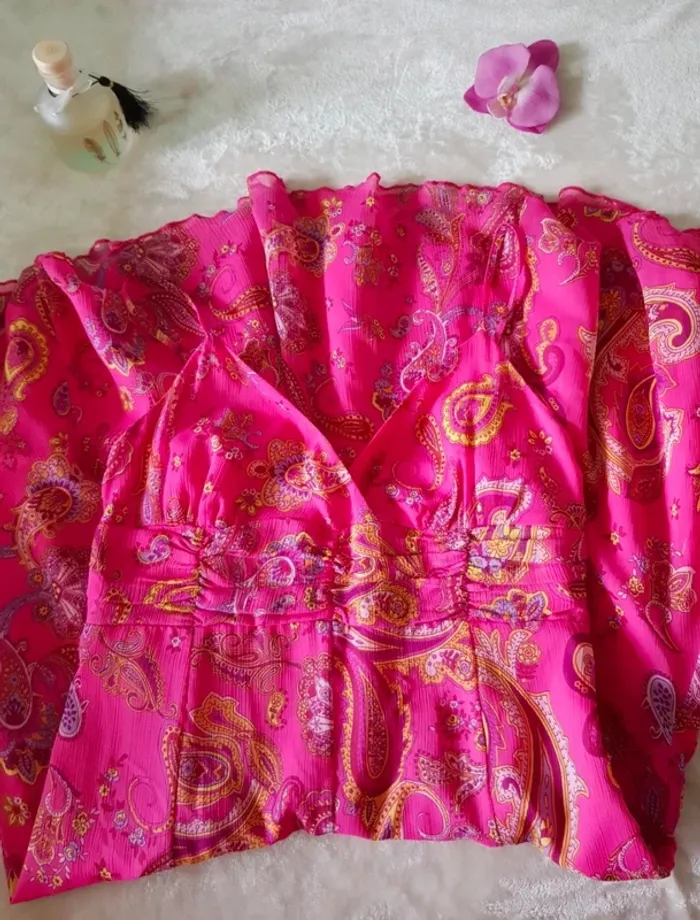 Robe courte habillée imprimé cachemire 38 - photo numéro 4
