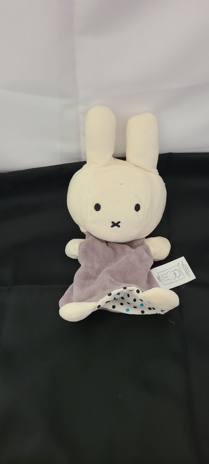 doudou miffy polaire gris pois intérieur doudou - photo numéro 2