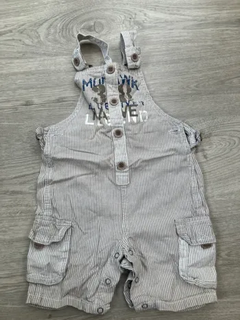 Salopette short à rayures garçon - 23 mois