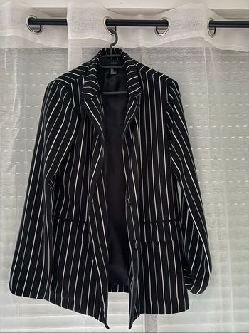 Blazer rayé noir et blanc Forever 21 - Taille M - Bon état