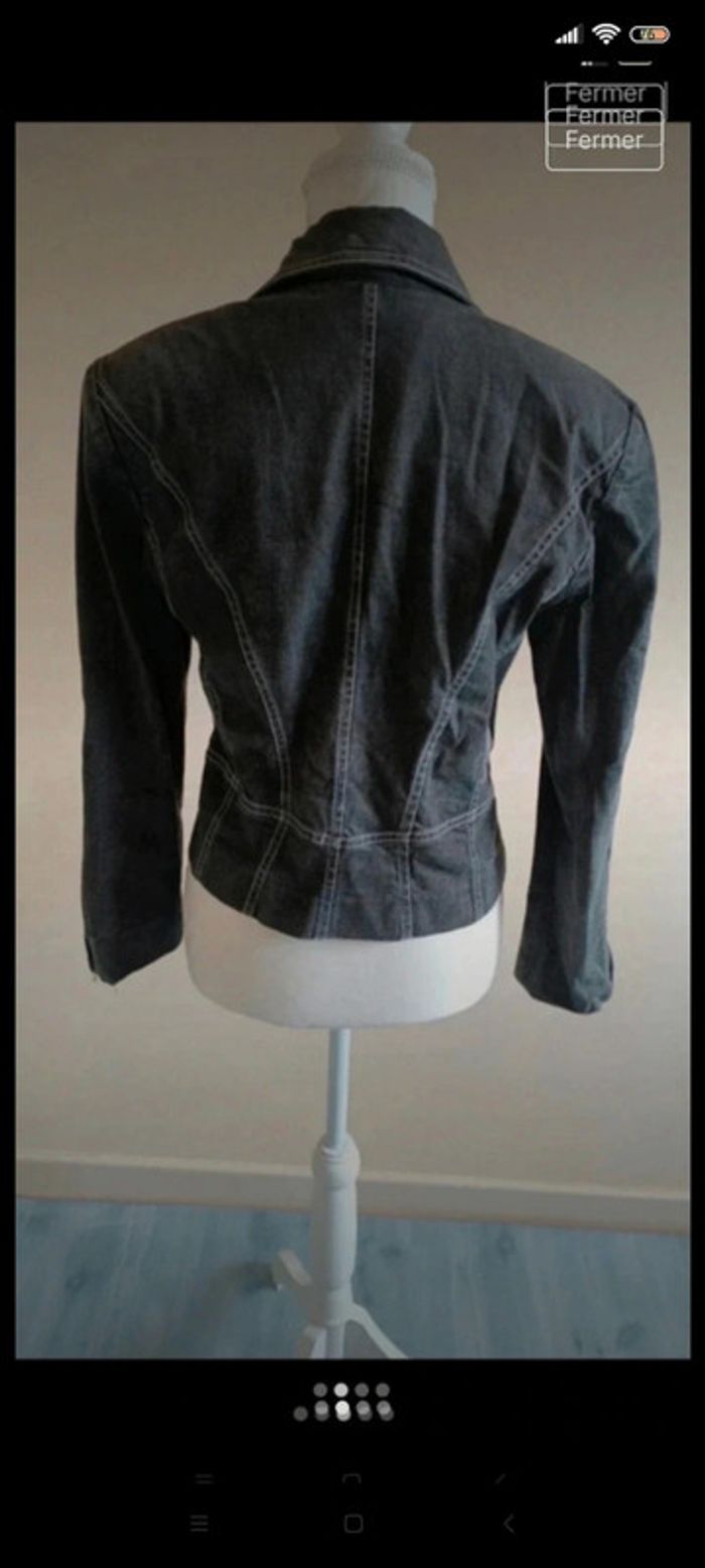 Veste en jean noire Alain Manoukian - photo numéro 2