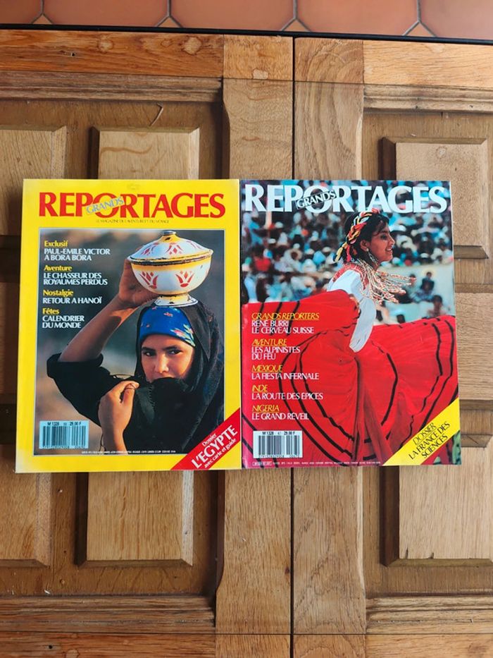 Lot de 2 magazines Vintage Grands Reportages 1987