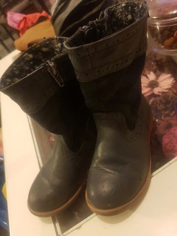 Bottes bleu à noeud