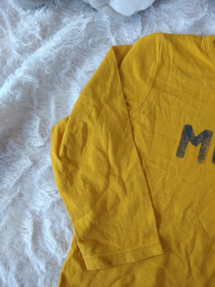 Tee shirt chemise manches longues Garçon 24 mois Love Mum Maman Kiabi 100% coton - photo numéro 3