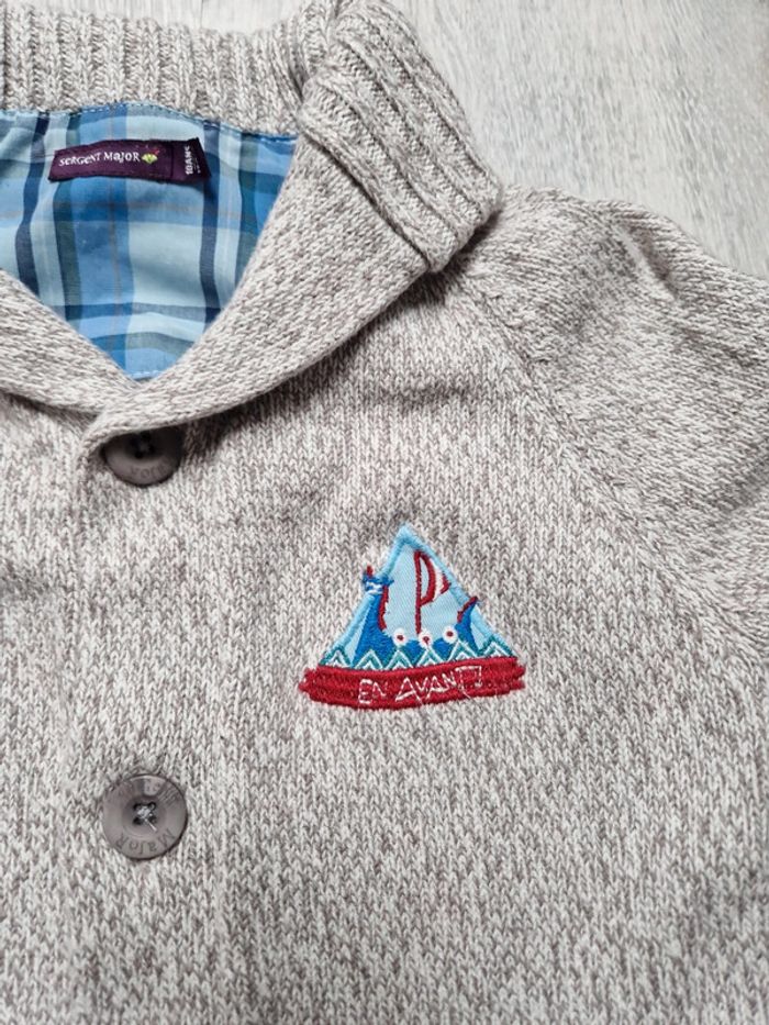 Gilet neuf boutonné Sergent Major 10 ans contient de la laine - photo numéro 2