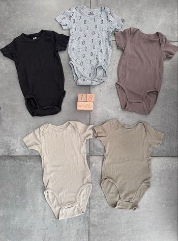 Lot de 5 bodys manches courtes taille 24 mois H&M très bon état