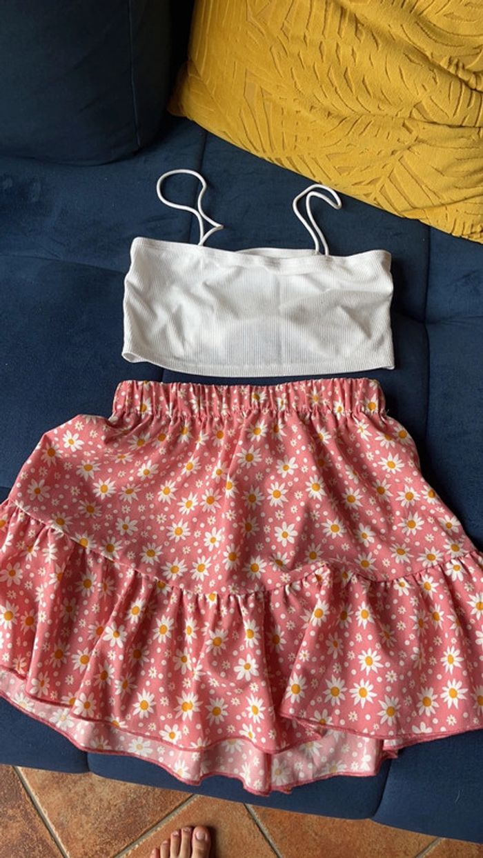 Jupe fleuris + top shein