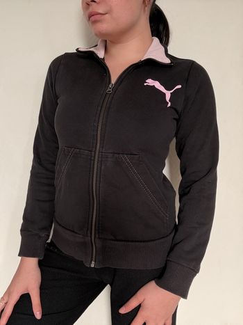Veste zip noire rose Puma 12 ans - sport hoodie