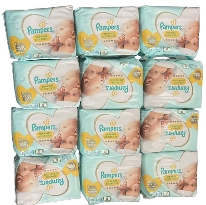 Lot de 240 Pampers Preemie Protection Neuf pour nourrissons prématurés de moins de 1,8 kg. - photo numéro 3