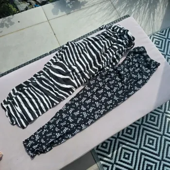 Lot de 2 pantalons imprimé 38 h&m kiabi motifs