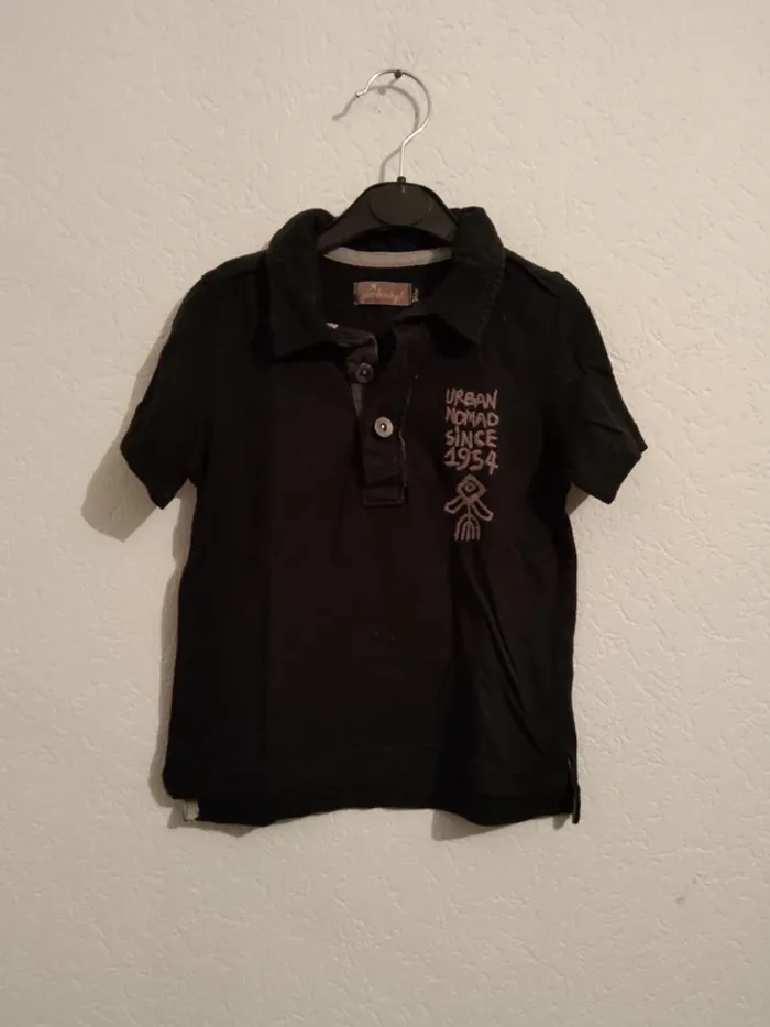 polo noir manches courtes Jean Bourget garcon 3 ans