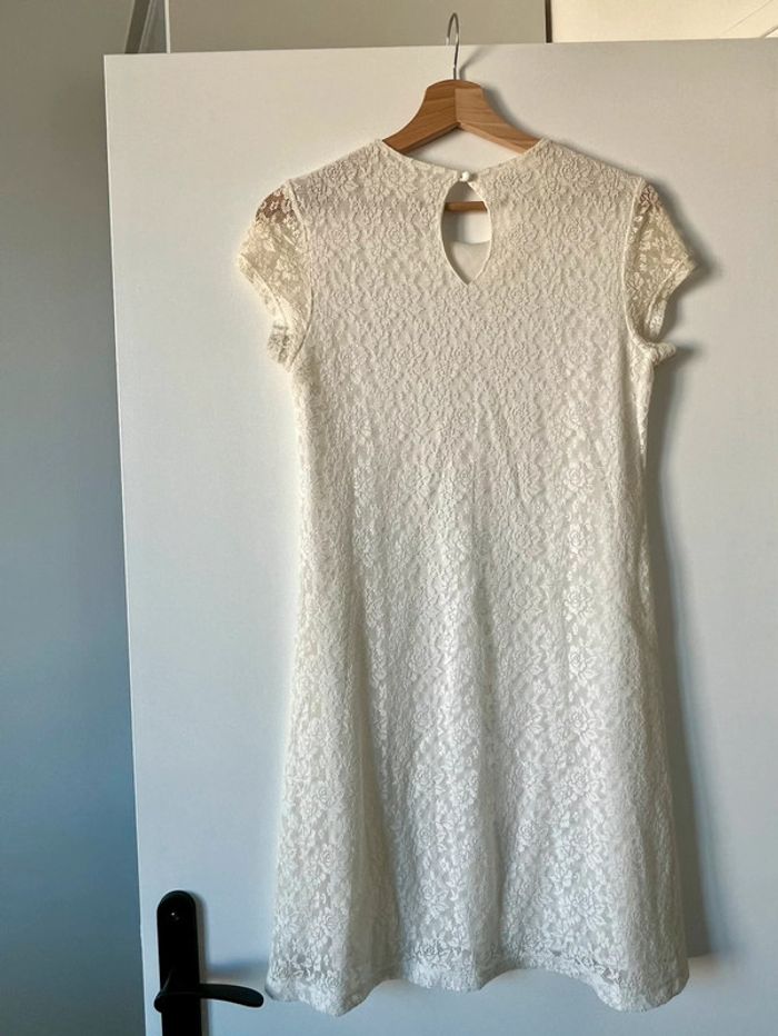 Robe Promod blanche crème dentelle 38 - photo numéro 3