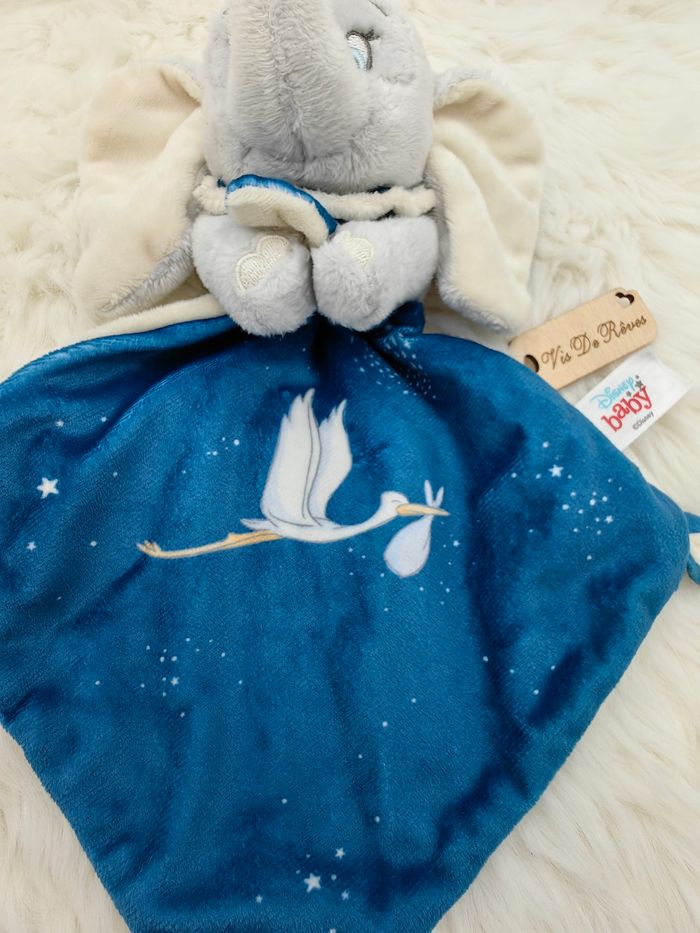 Doudou losange Dumbo gris bleu Cigogne Disney - photo numéro 2
