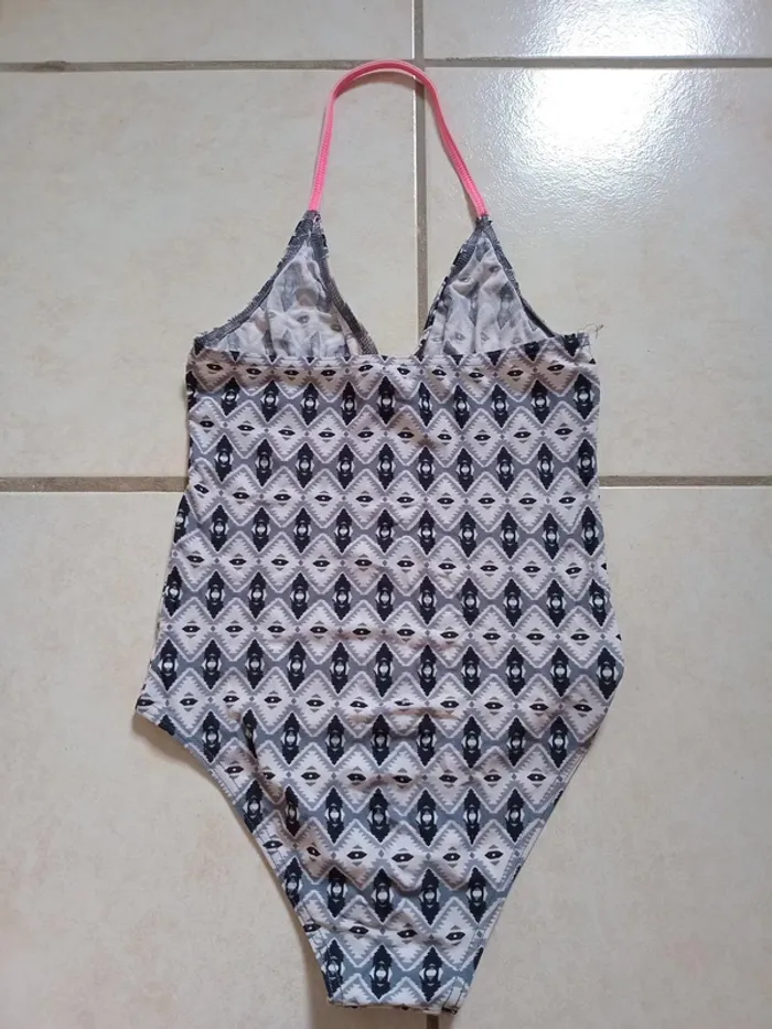 Maillot de bain 1 pièce Orchestra 10 ans gris & rose - photo numéro 2