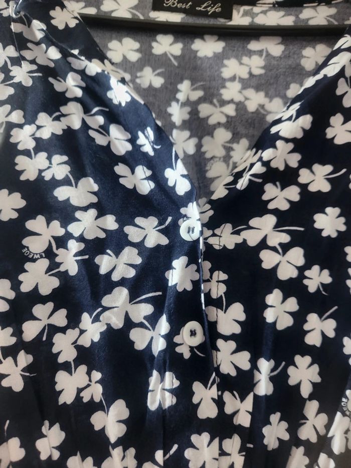 Robe longue bleu marine et blanche - photo numéro 4