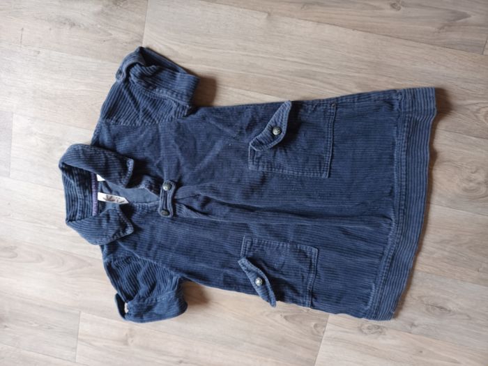 robe hiver 6 ans fille  bleu marine en velours douce presque neuf