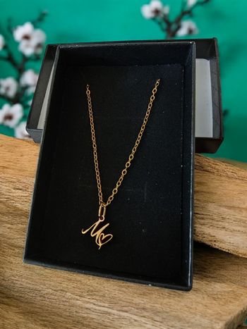 Pendentif acier inoxydable Lettre M prêt à offrir