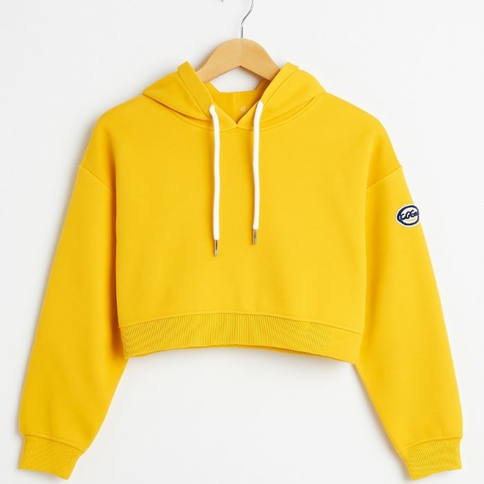 Sweat Crop Top Oversize Jaune Jennyfer – Taille M 38