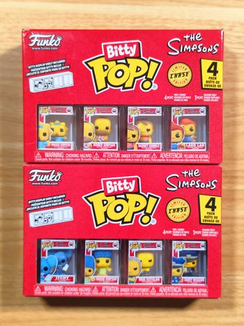 Lot 2 Boîtes Bitty Pop! Les Simpsons - 8 Figurines dont 2 CHASE