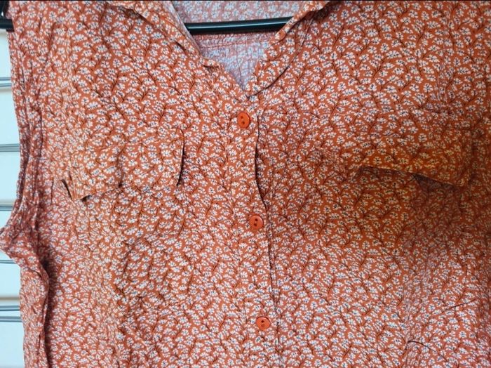 Chemisier marron à motif - photo numéro 4