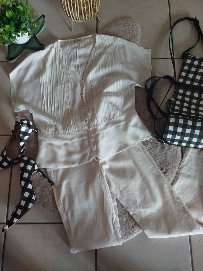 Pantalon chic coton lin MANGOi - photo numéro 6