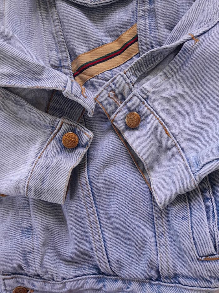 Veste en jean oversize vintage avec ruban sur poche Weipper - photo numéro 11