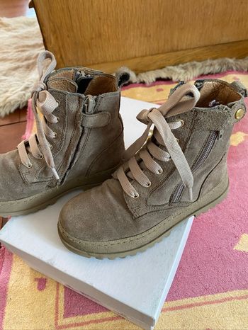 Boots taupe  28 cuir nubuck beige taupe