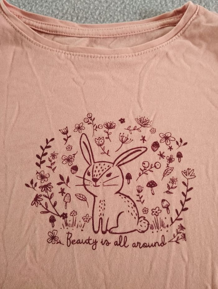 * T-shirt rose lapin violet manches longues sequins T3A Kiabi - photo numéro 2