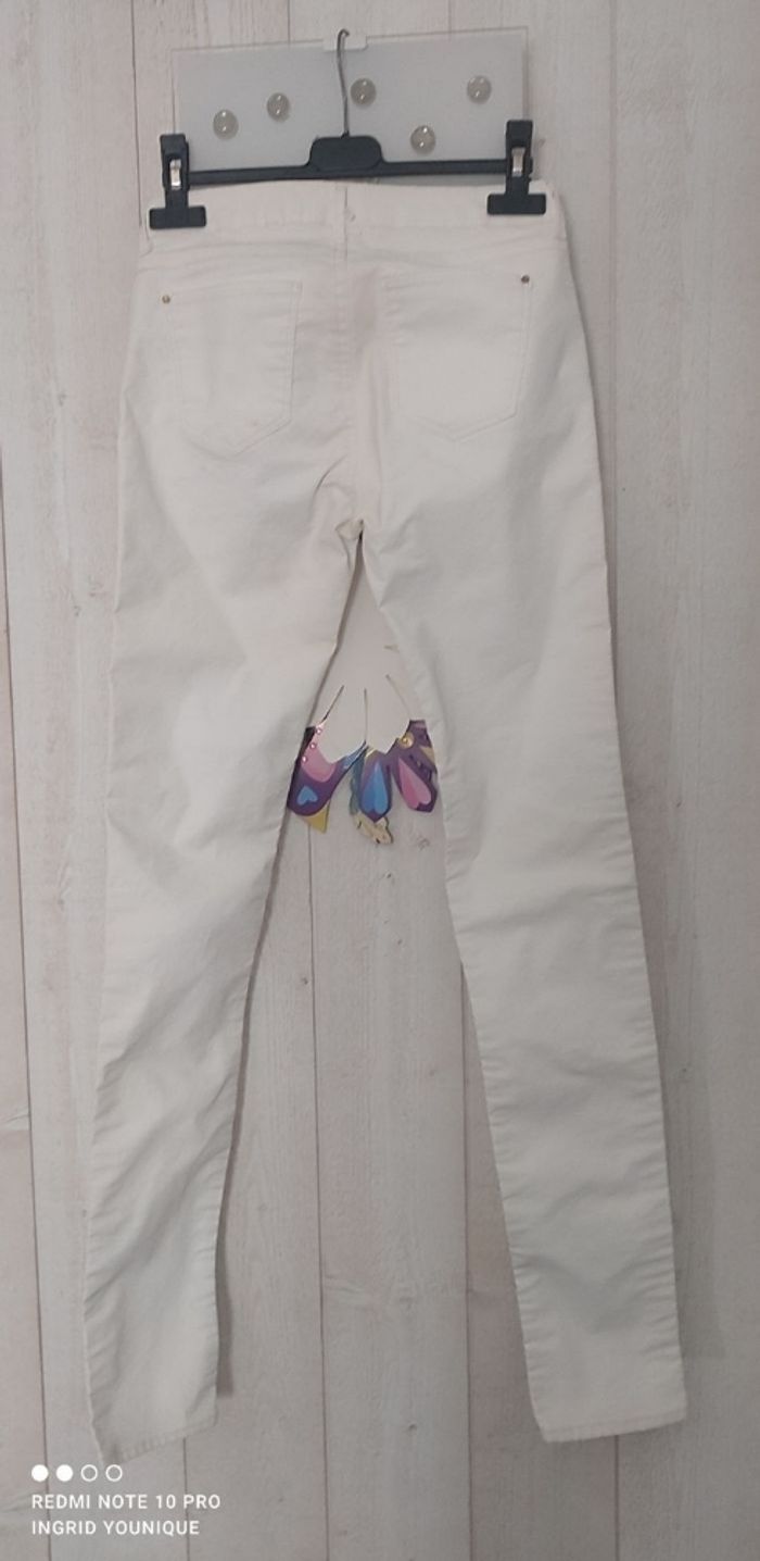 Pantalon enduit blanc Promod taille 36 - photo numéro 2