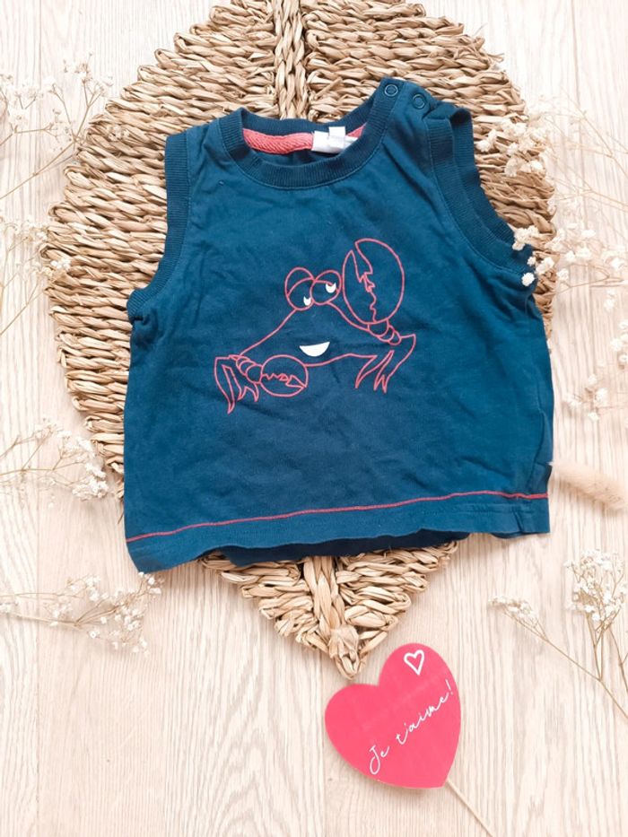 Tee shirt sans manche 18 mois pommette