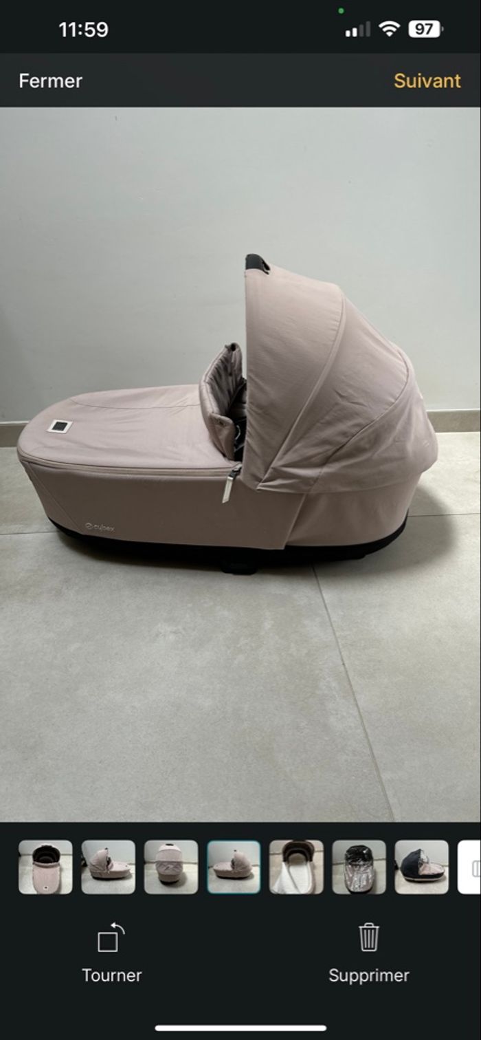 Nacelle Cybex Priam, habillage de pluie et adaptateurs