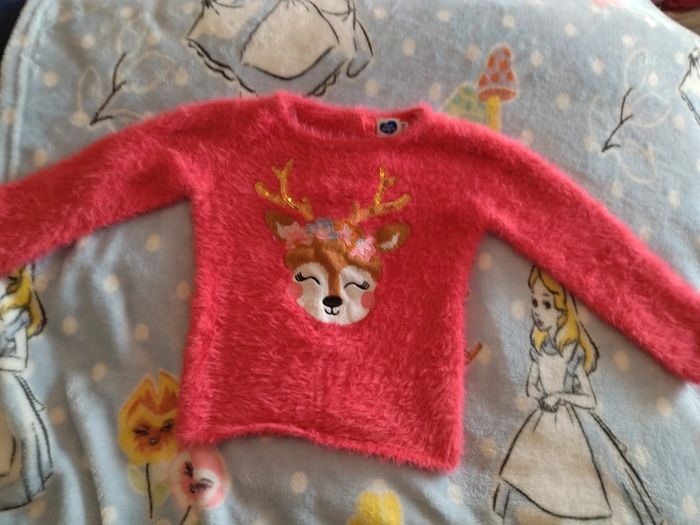 Pull biche mot d'enfant 36 mois