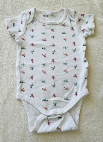 Body / Bodie blanc manches courtes avec motifs licornes 12 mois Gemo
