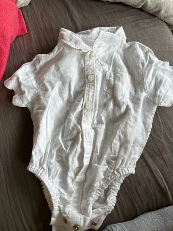 Chemise body en lin et coton 3-6m