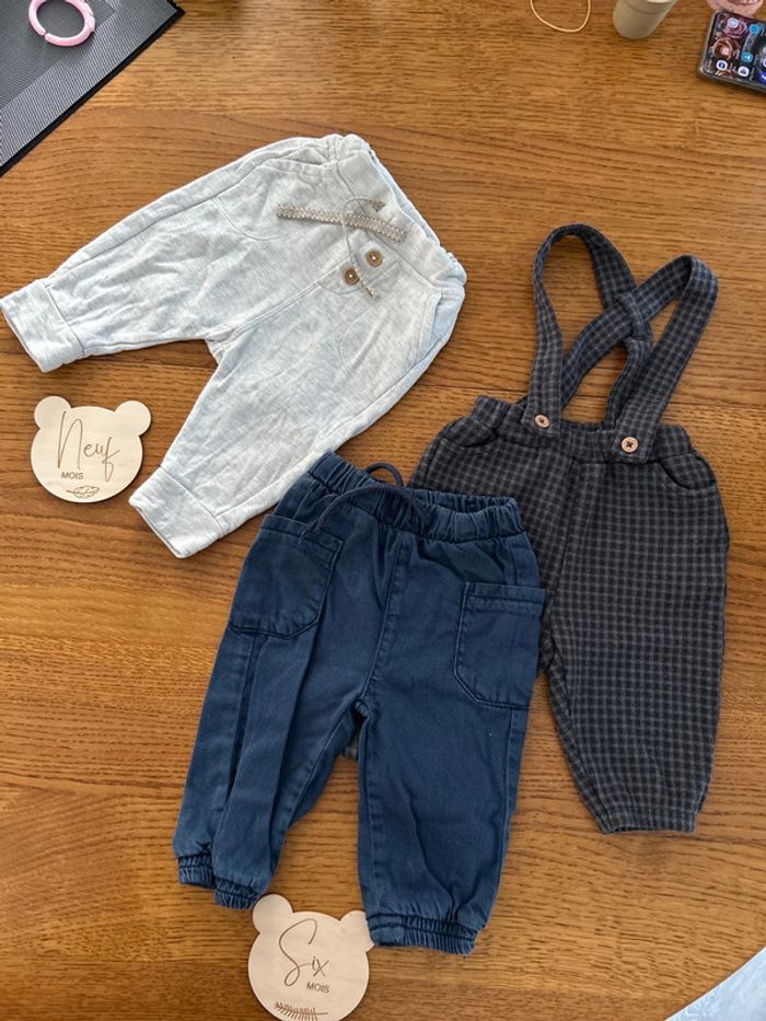 Lot 3 pantalons jogging cargo