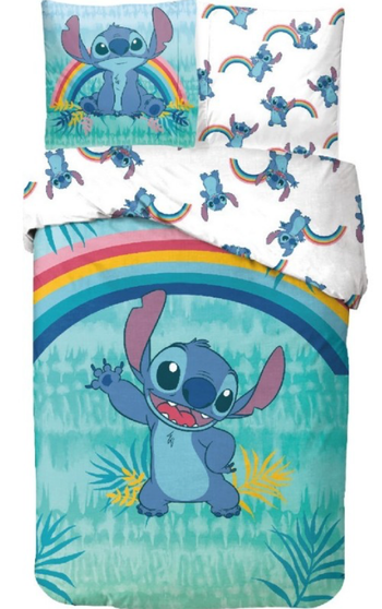 Parure de lit simple Stitch - 1 housse de couette + 1 taie d'oreiller - 100% coton
