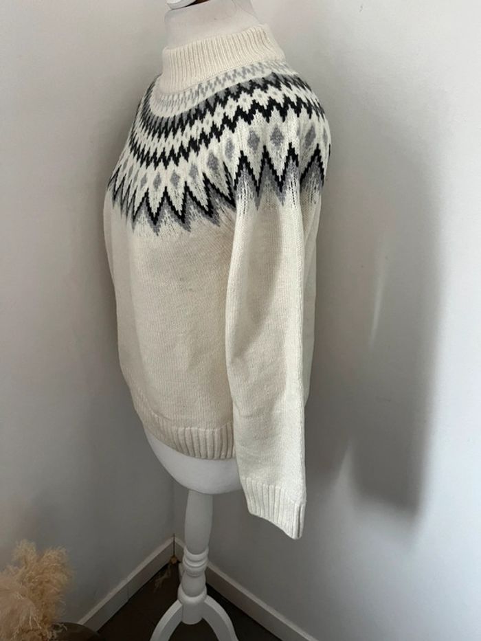 Pull écru à motifs H&M XS comme neuf - photo numéro 3
